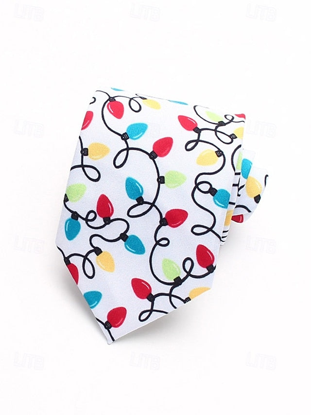 Tree Tie Polyester Santa Men's – Christmas and Fun Silk