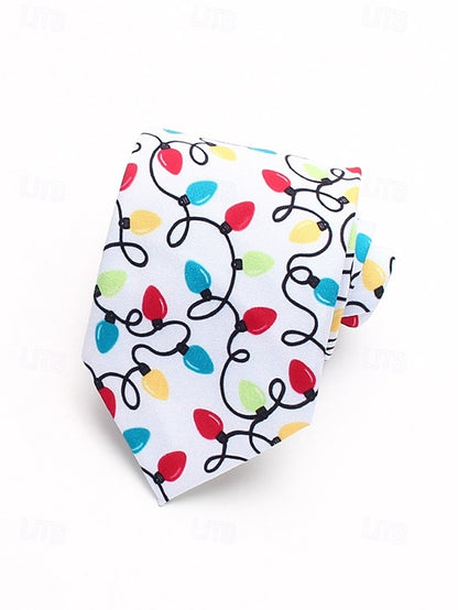 Tree Tie Polyester Santa Men's – Christmas and Fun Silk