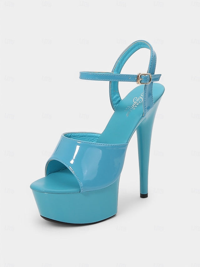 for Patent Leather Peep Red - Toe Platform Sandals Women