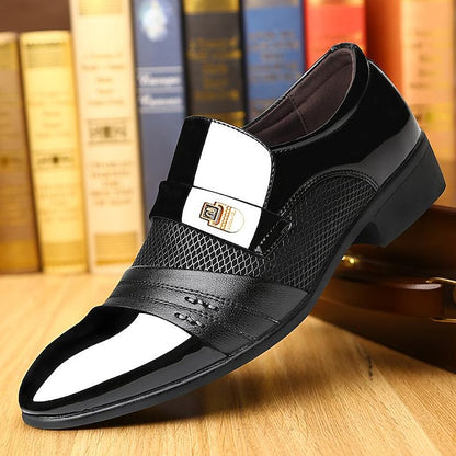 Men's Dress Slip-On Faux Loafers – Patent Formal Leather