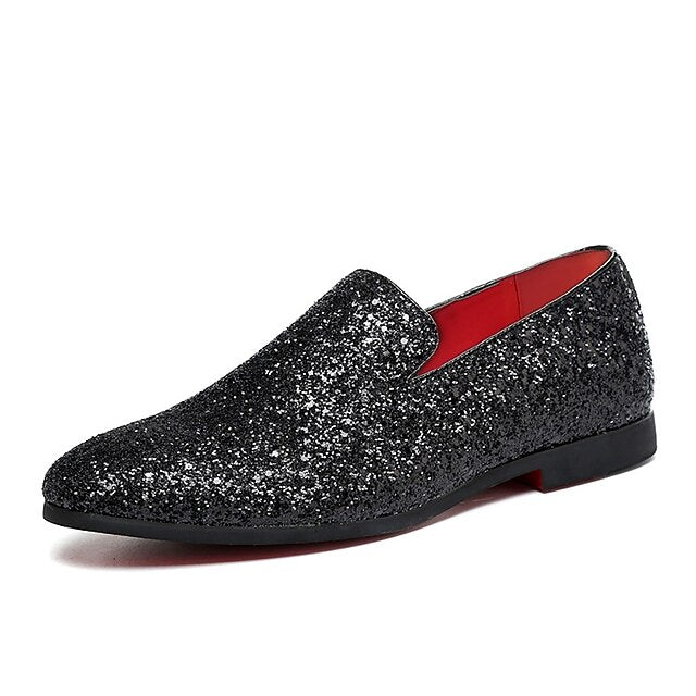 Silver Glitter with Loafers Slip-On Design and Men's