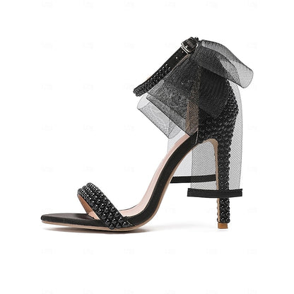 Embellished Heels Bow and Pearl Women's White with Wedding