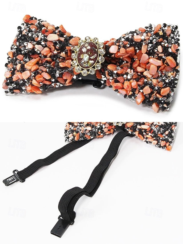 Adjustable Luxury Men's – Gemstone with Strap Bow Tie
