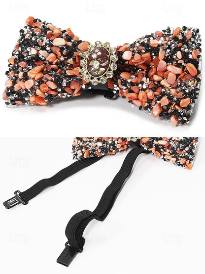 Adjustable Luxury Men's – Gemstone with Strap Bow Tie