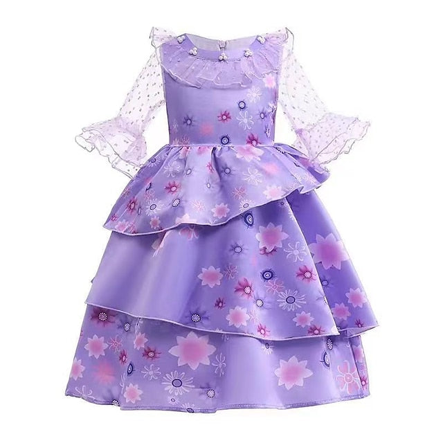 Fairytale Dress Princess Girl Encanto Madrigal Isabela Flower