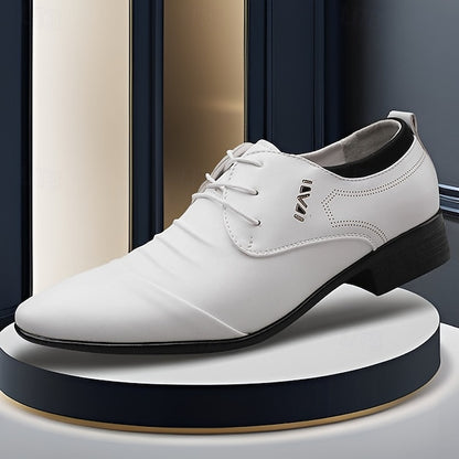 - Lace-Up Shoes Formal White for Elegant Men's