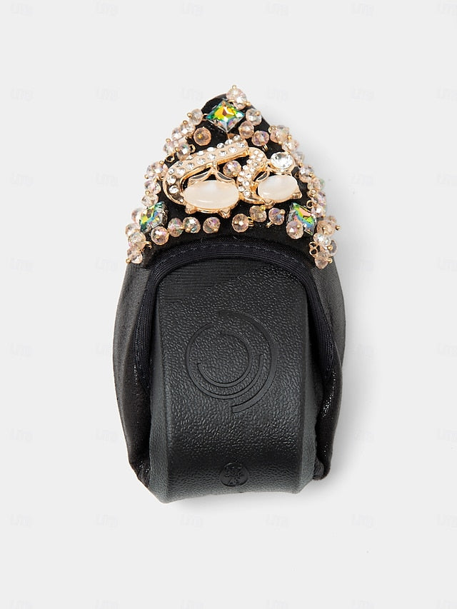 Rhinestone Women's Foldable Flats Ballet Black with