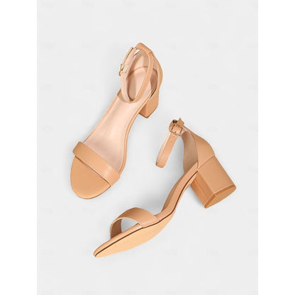 Stylish Women's with Glitter Block Sandals Ankle Heel Gold