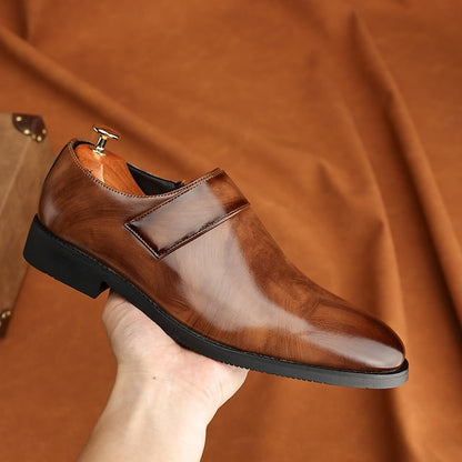 Business Shoes Brown Loafers Slip-On Leather Men's