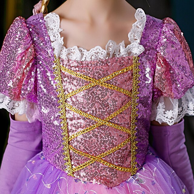 Girl Dress Flower Cosplay Rapunzel Princess Cloak