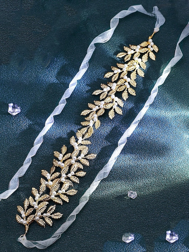 Belt Pearl Leaf Gold – Accents Elegant with Bridal