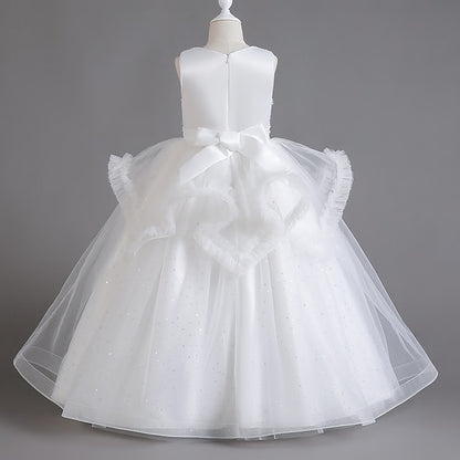 Girls' Color Sequin Sleeveless Dress Kids Solid Party