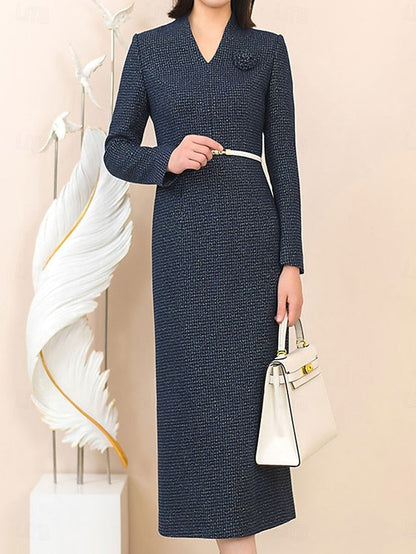 V Bride Neck Vintage of Dress Mother Sheath the / Column Elegant