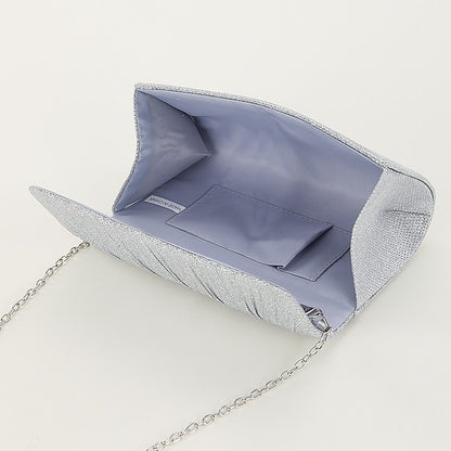 Silver Clutch – Purse Elegant Glitter Women's Evening