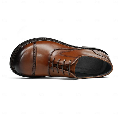 Cap Men's Leather Shoes- Toe First Genuine Oxford