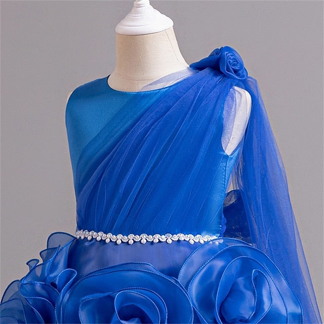 Solid Dress Kids Cosplay Color Party Girls'