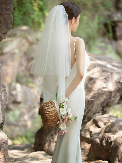 Classic Elegant Soft Veil – Tulle Bridal with Two-Layer