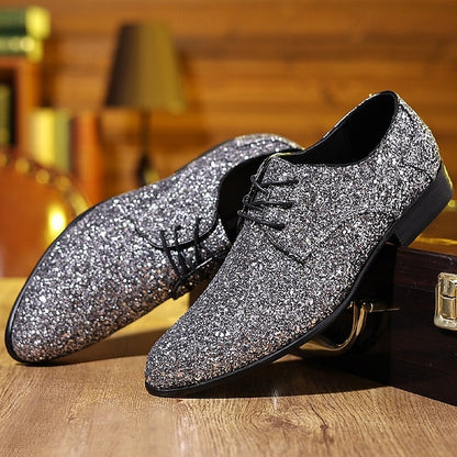 Lace-up Bold Party Glitter Shoes – Men's Statement Purple