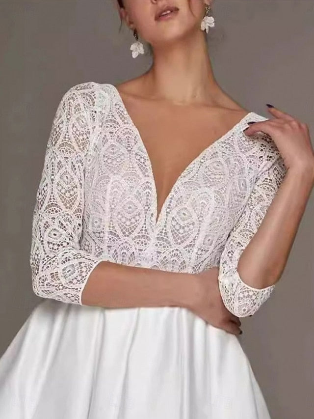 A-Line Simple of Mother Dress Elegant the Neck V Bride Tea
