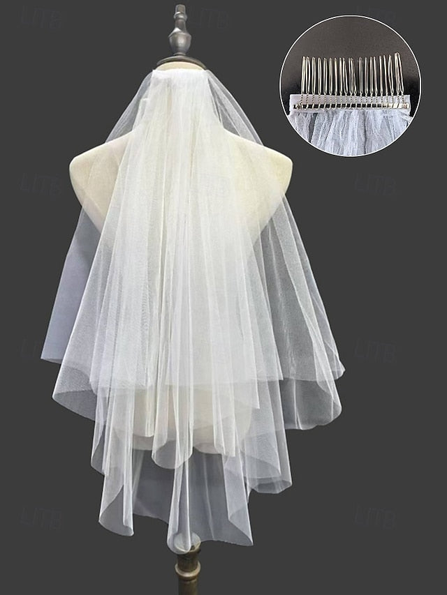 Classic Elegant Soft Veil – Tulle Bridal with Two-Layer