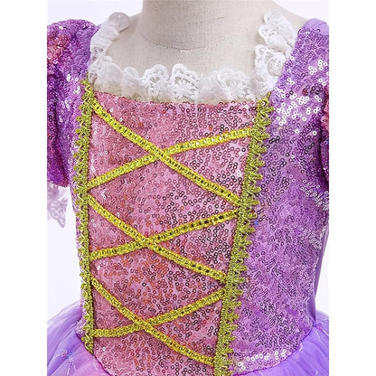 Party Fairytale Rapunzel Girl Theme Princess Sofia Flower Dress