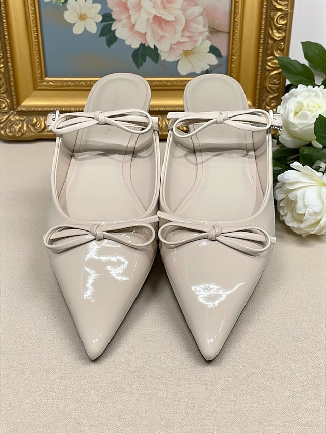 Rhinestone Black Women's Pointed Flats with Toe