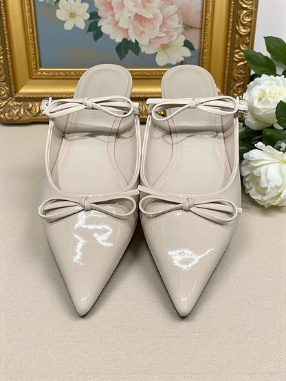 Rhinestone Black Women's Pointed Flats with Toe