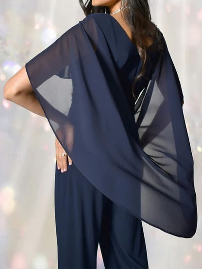 Mother Pantsuit the Dress Jumpsuit Elegant Bride / Cape of