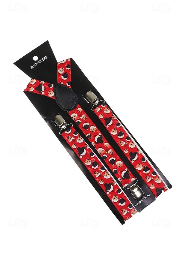 Christmas Men's Suspenders Snowman with