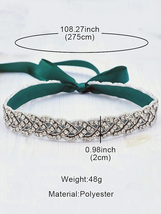 – Rhinestone Bridal Dress Elegant Wedding Waistband Crystal