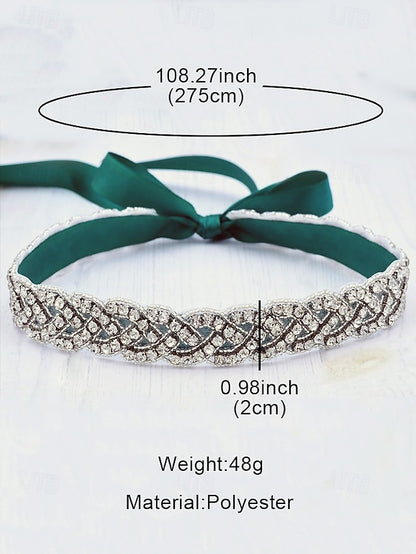 – Rhinestone Bridal Dress Elegant Wedding Waistband Crystal