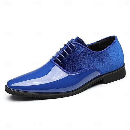 Velvet Shoes White Men's and Glossy Blue Finish with