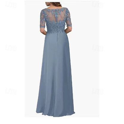 Simple V the Bride of Neck A-Line Dress Mother Elegant