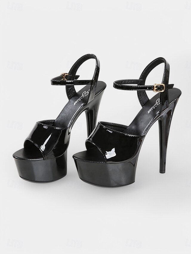 for Patent Leather Peep Red - Toe Platform Sandals Women