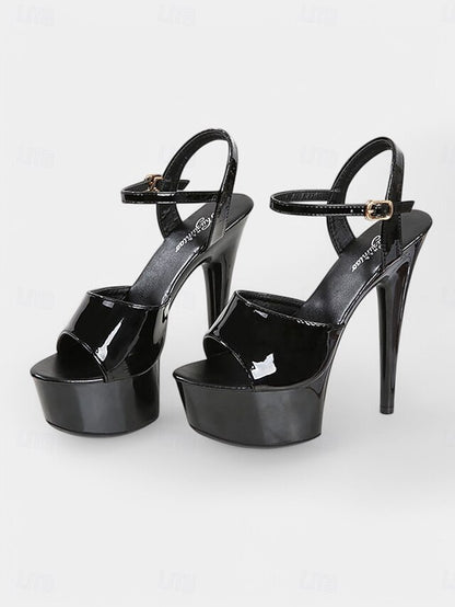 for Patent Leather Peep Red - Toe Platform Sandals Women