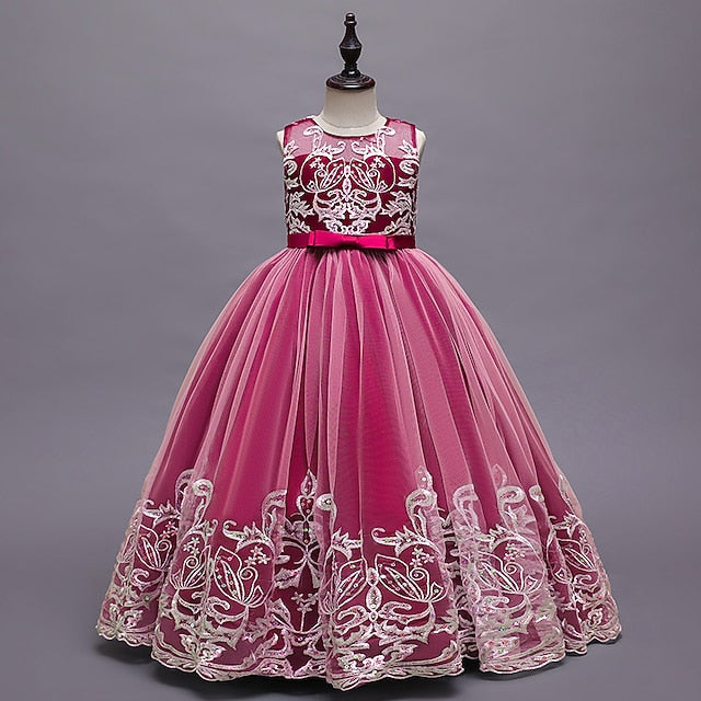 Dress Wedding Flower Sleeveless Christening Girls' Kids