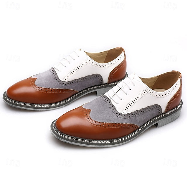 Men's Wingtip Gatsby-Inspired Shoes Spectator in Oxford