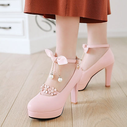 White Jane �?Platform Heels Girls' Elegant Mary Wedding