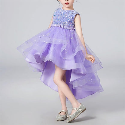 Color Sleeveless Solid Party Girls' Kids Dress