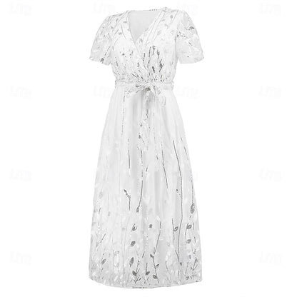 Mother Neck Elegant V Bride the A-Line Dress Sequin of