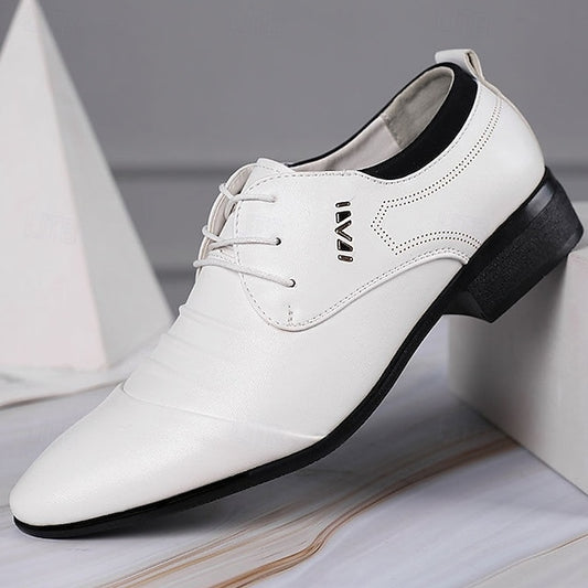 - Lace-Up Shoes Formal White for Elegant Men's