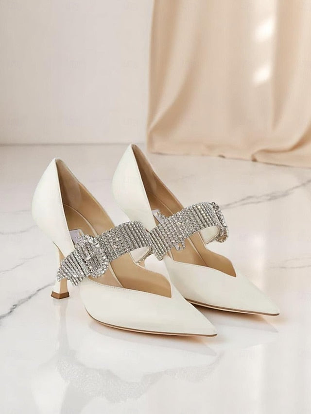 Pumps Slingback with Rhinestone-Embellished Women's