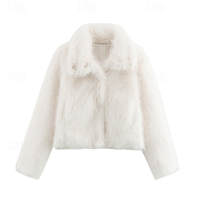 Furs Warm Faux Women's Fur Buttons Coat Comfortable