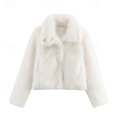 Furs Warm Faux Women's Fur Buttons Coat Comfortable