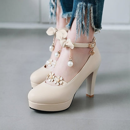 White Jane �?Platform Heels Girls' Elegant Mary Wedding