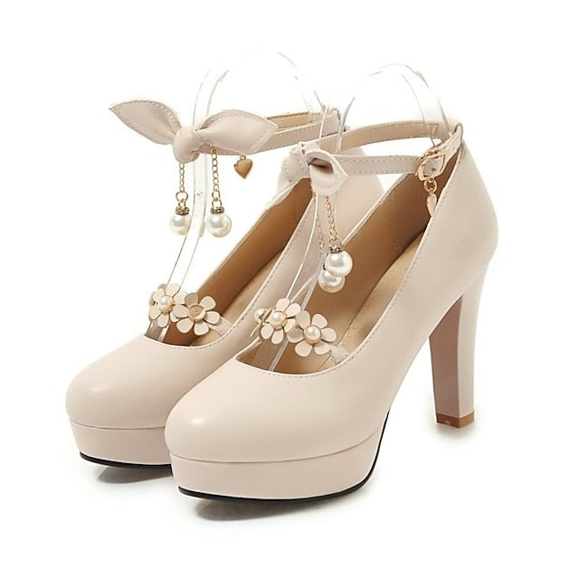 White Jane �?Platform Heels Girls' Elegant Mary Wedding