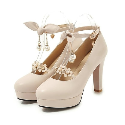 White Jane �?Platform Heels Girls' Elegant Mary Wedding
