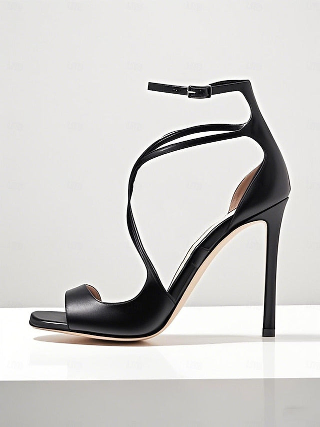 Stiletto Elegant - Heels Women's Satin Lavender Crisscross