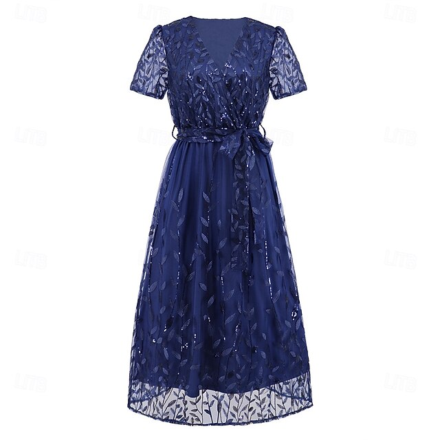 Mother Neck Elegant V Bride the A-Line Dress Sequin of