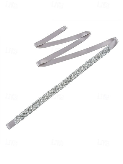 – Rhinestone Bridal Dress Elegant Wedding Waistband Crystal